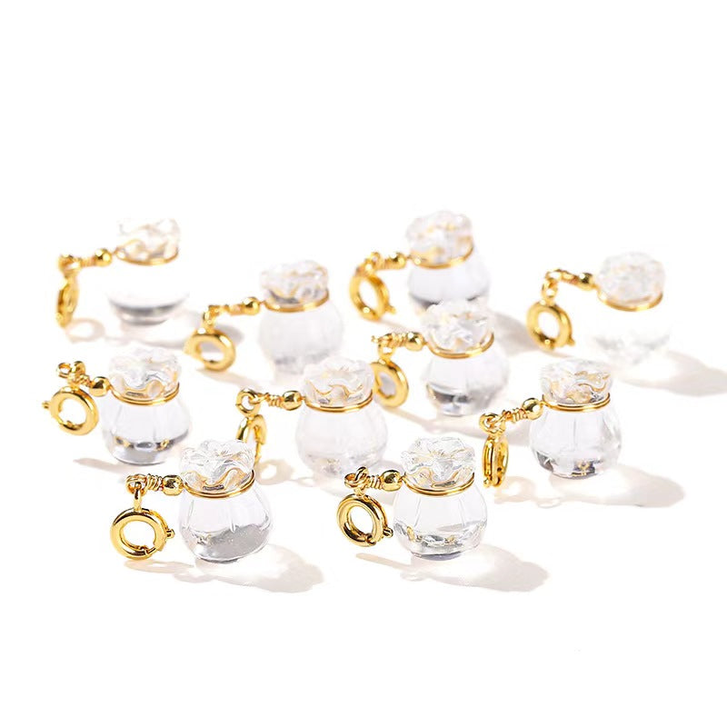 WG1074 Natural Clear Quartz Lucky Bag Pendant-Charms