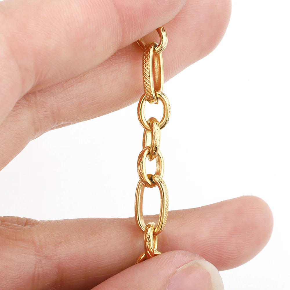 WG1035 Emboss chain-Vacuum Plating Waterproof Stainless steel diy chain