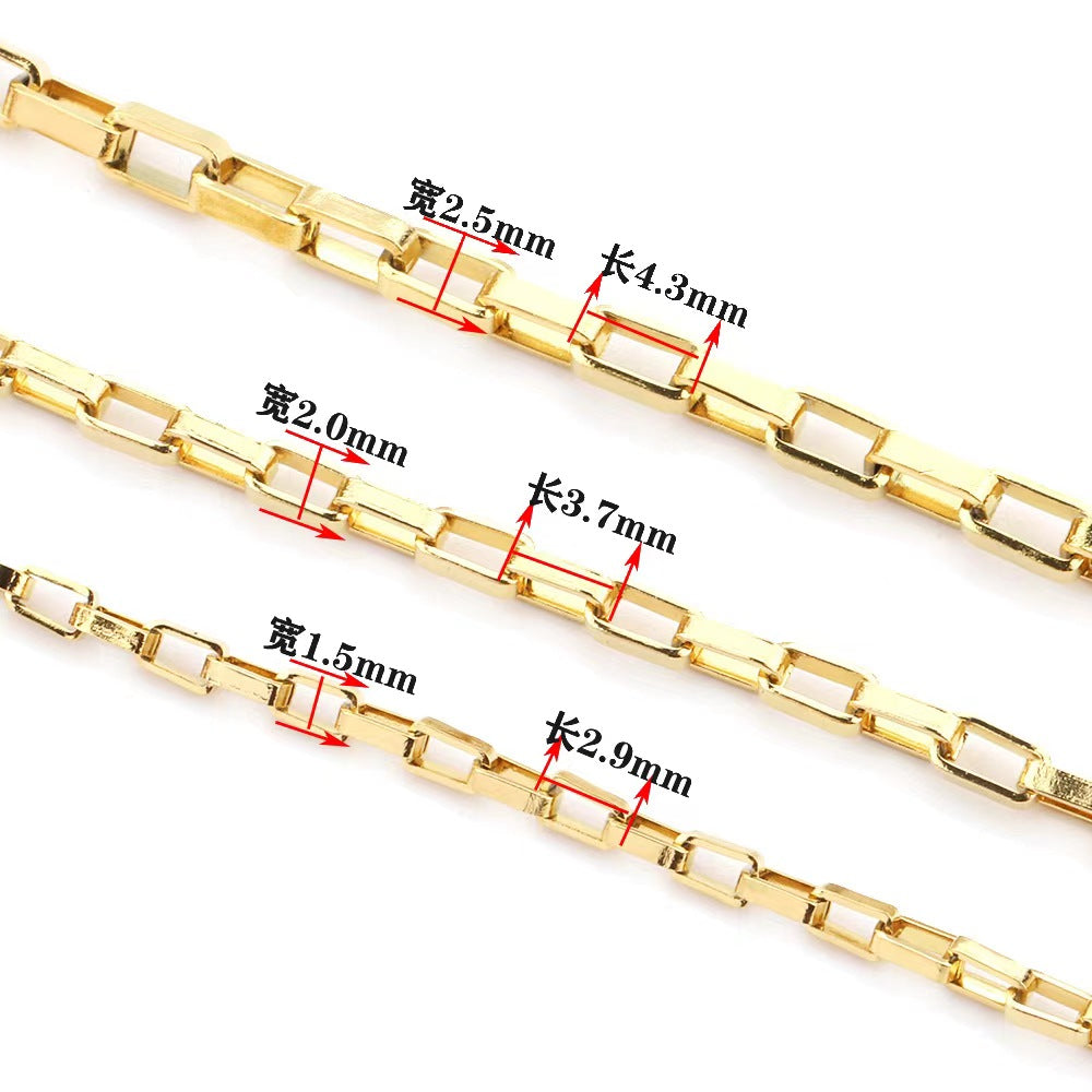 WG1024 long box cross chain-Vacuum Plating Waterproof Stainless steel diy chain