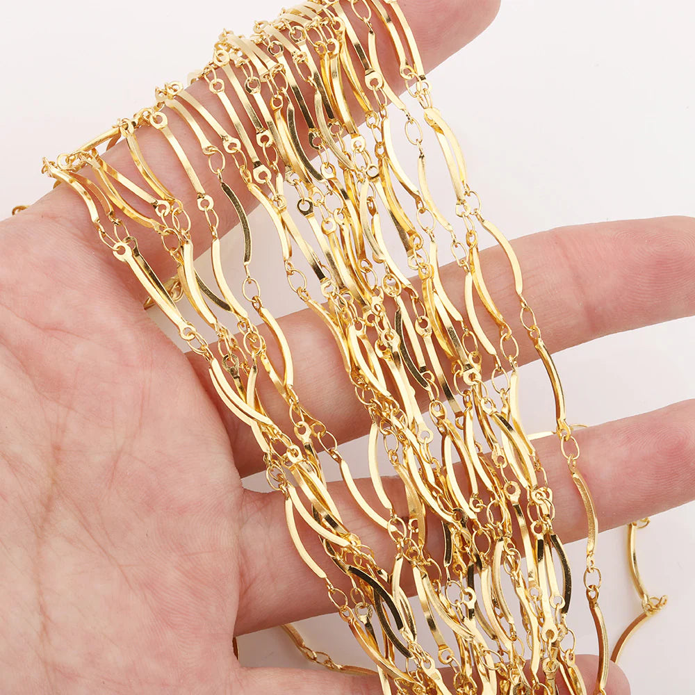 WG1048 Crooked Chain-handmade waterproof stainless steel diy chain