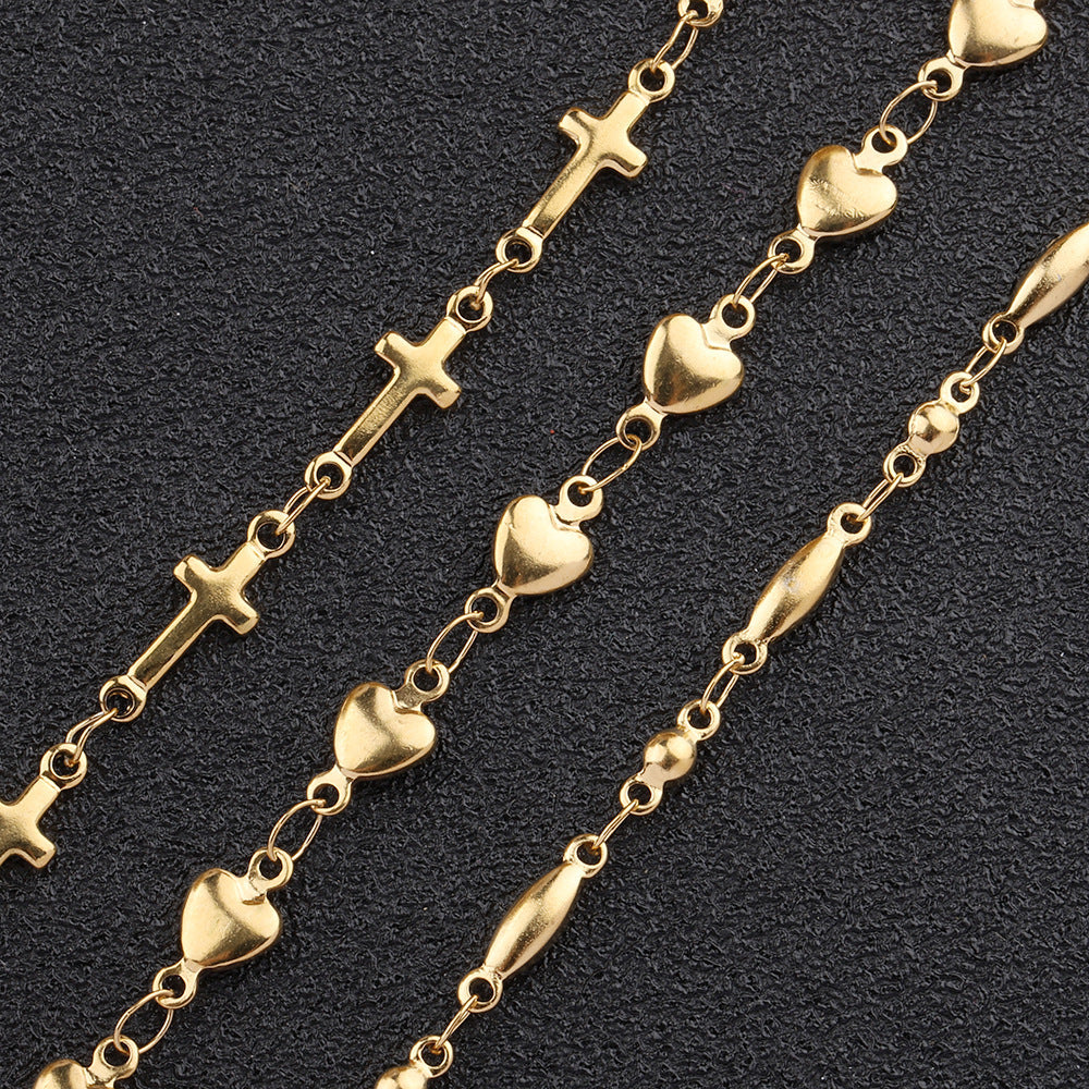 WG1046 Heart Chain -Vacuum Plating Waterproof Stainless steel chain