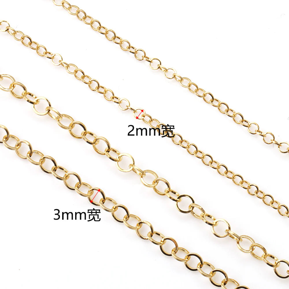 WG1045 Circle cable Chain-Vacuum Plating Waterproof Stainless steel chain Regular price$5.30 USD