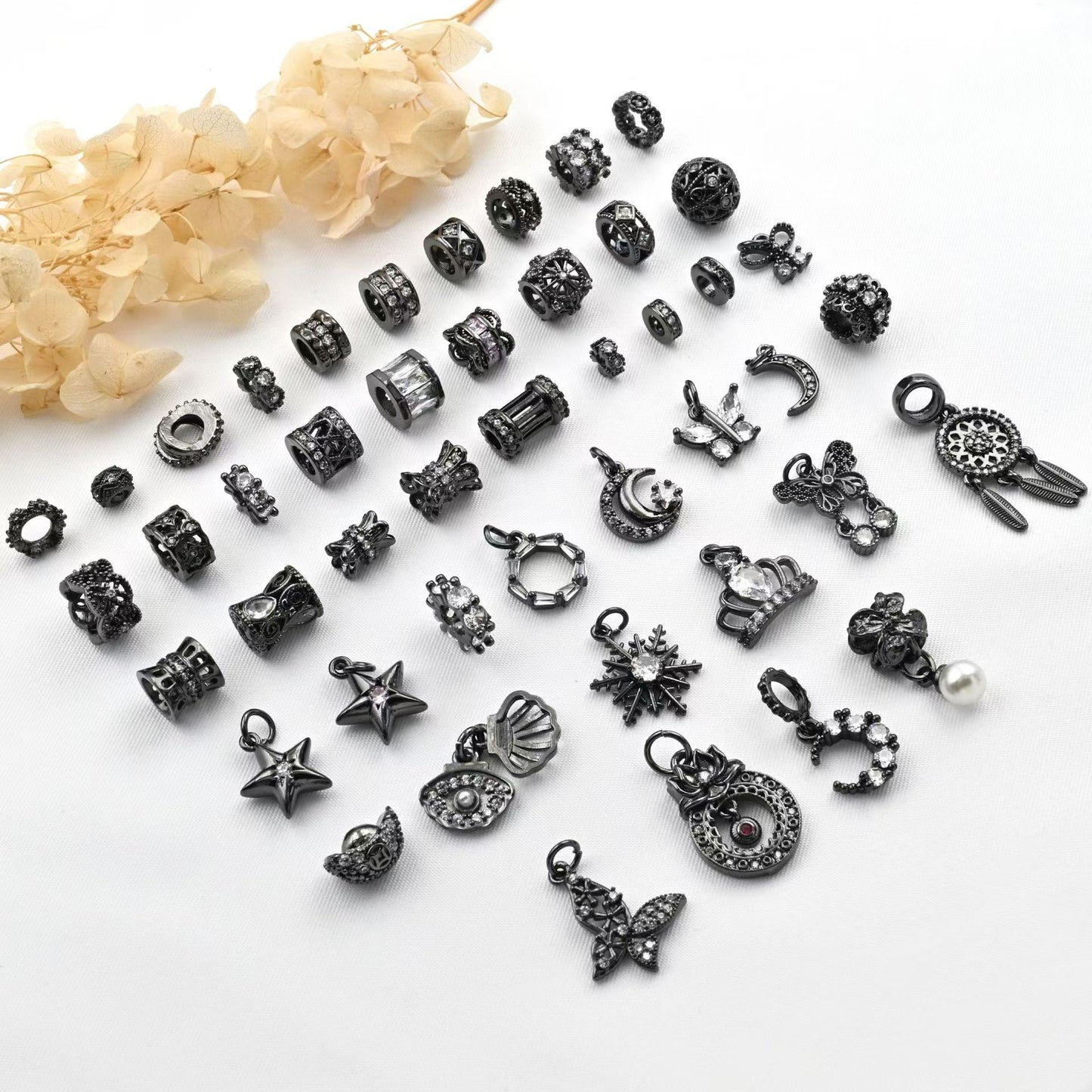 WG1134 5pcs Black Spacers for jewelry diy