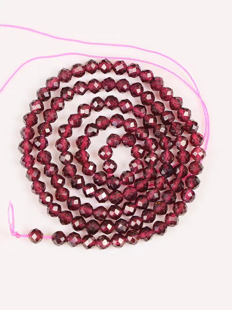 [WG1110] Multi- natural garnet facted beads 1 string for Jewelry diy