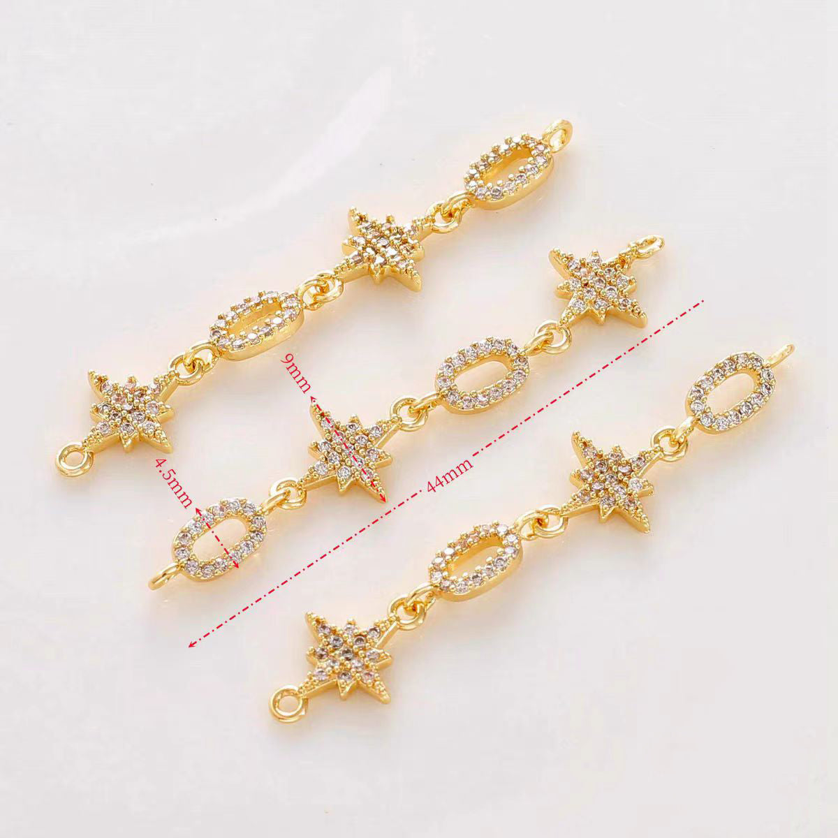 [WG1138] extensional chain charm spacer with zircon in different style for jewelry diy