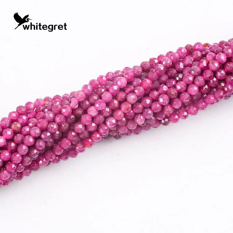 Natural Ruby round facted beads-38cm/per string