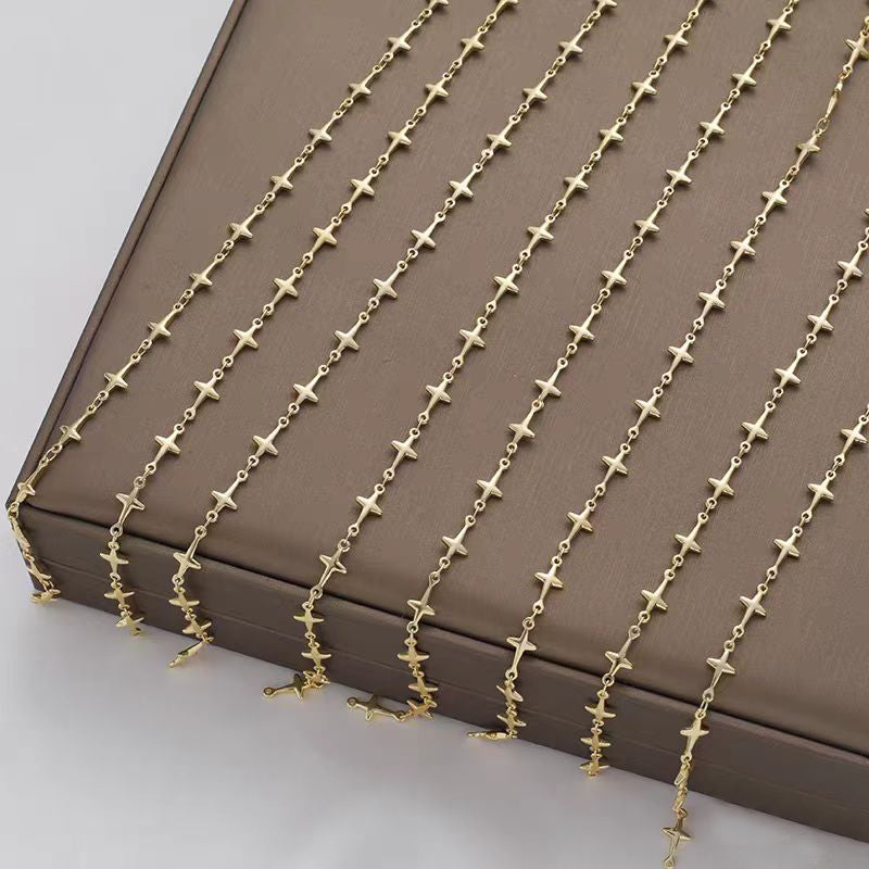 [WG1179] 1M cross chain & cross star chain & skeleton heart & skeleton diamond chain for jewelry diy