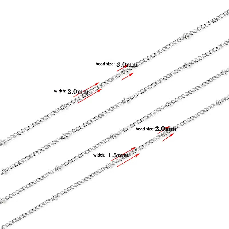 WG1009  Beads Chain-Vacuum Plating Waterproof Stainless steel diy chain