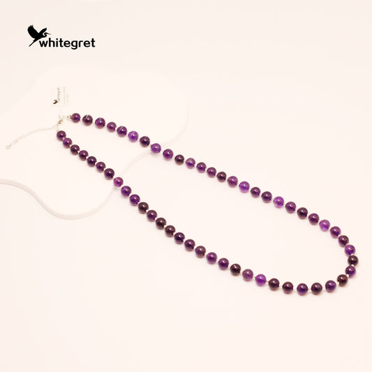 [WG0046] Natural Crystal Amethyst & Silver925 Necklace new original girl fashion gifts