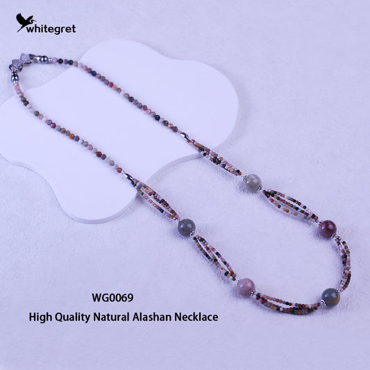 [WG0069] Natural Colorful Alashan Necklace  high quality new original handmade design 2024 fashion jewelry diy girl Daily Birthday gifts