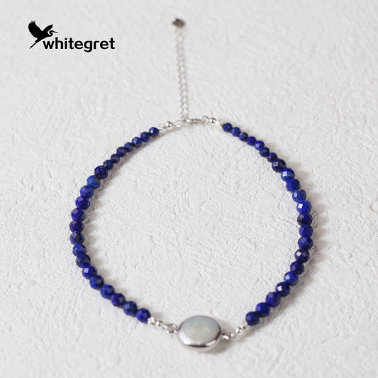 [WG0132] Lapis Lazuli & Silver925 Bracelet