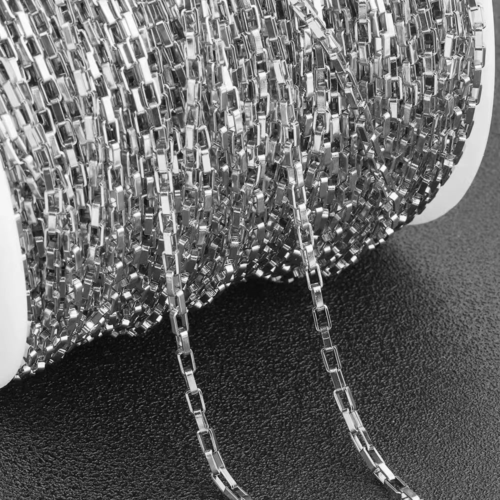 WG1024  long box cross chain-Vacuum Plating Waterproof Stainless steel diy chain