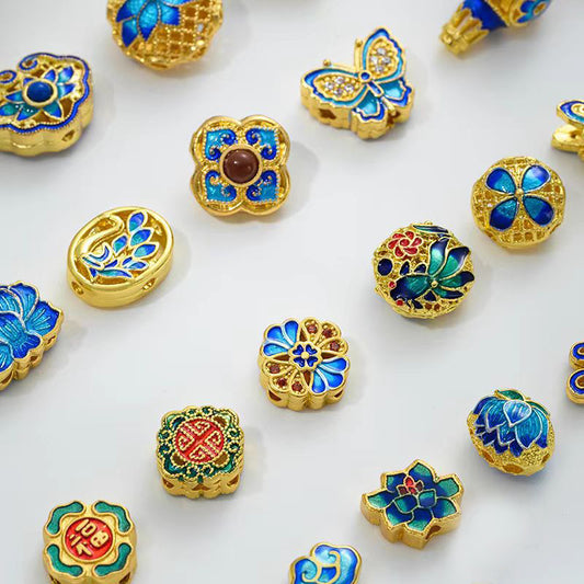 [WG1172] Cloidonne & Colour enamels spacers charms for jewelry diy