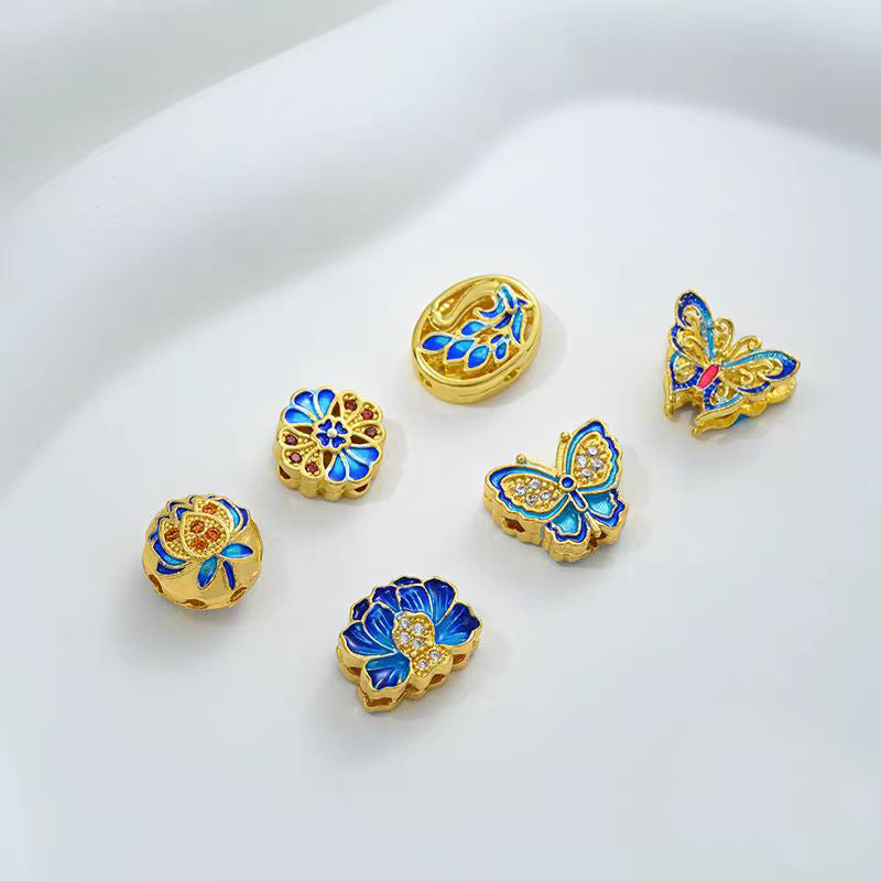 [WG1172] Cloidonne & Colour enamels spacers charms for jewelry diy