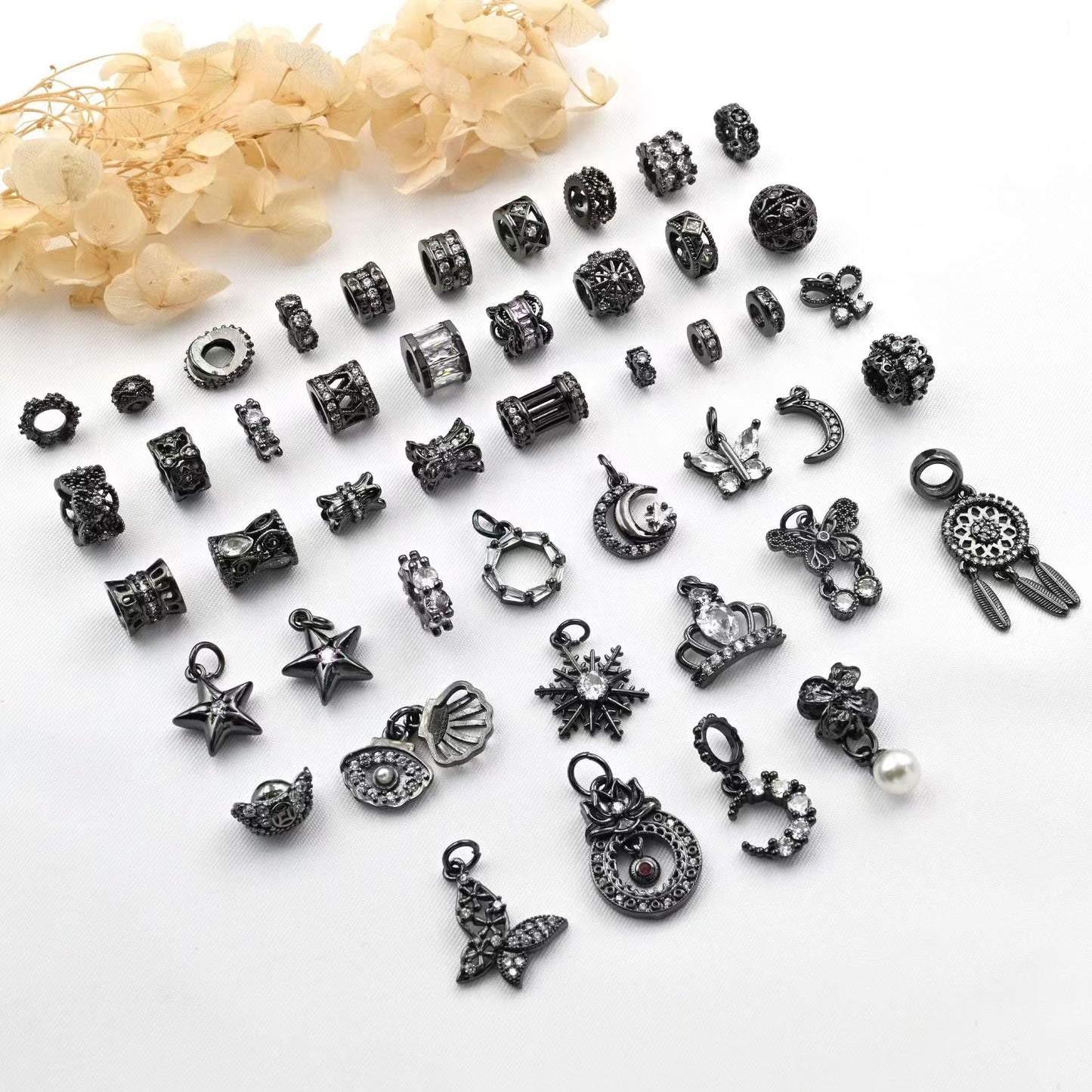 WG1134 5pcs Black Spacers for jewelry diy