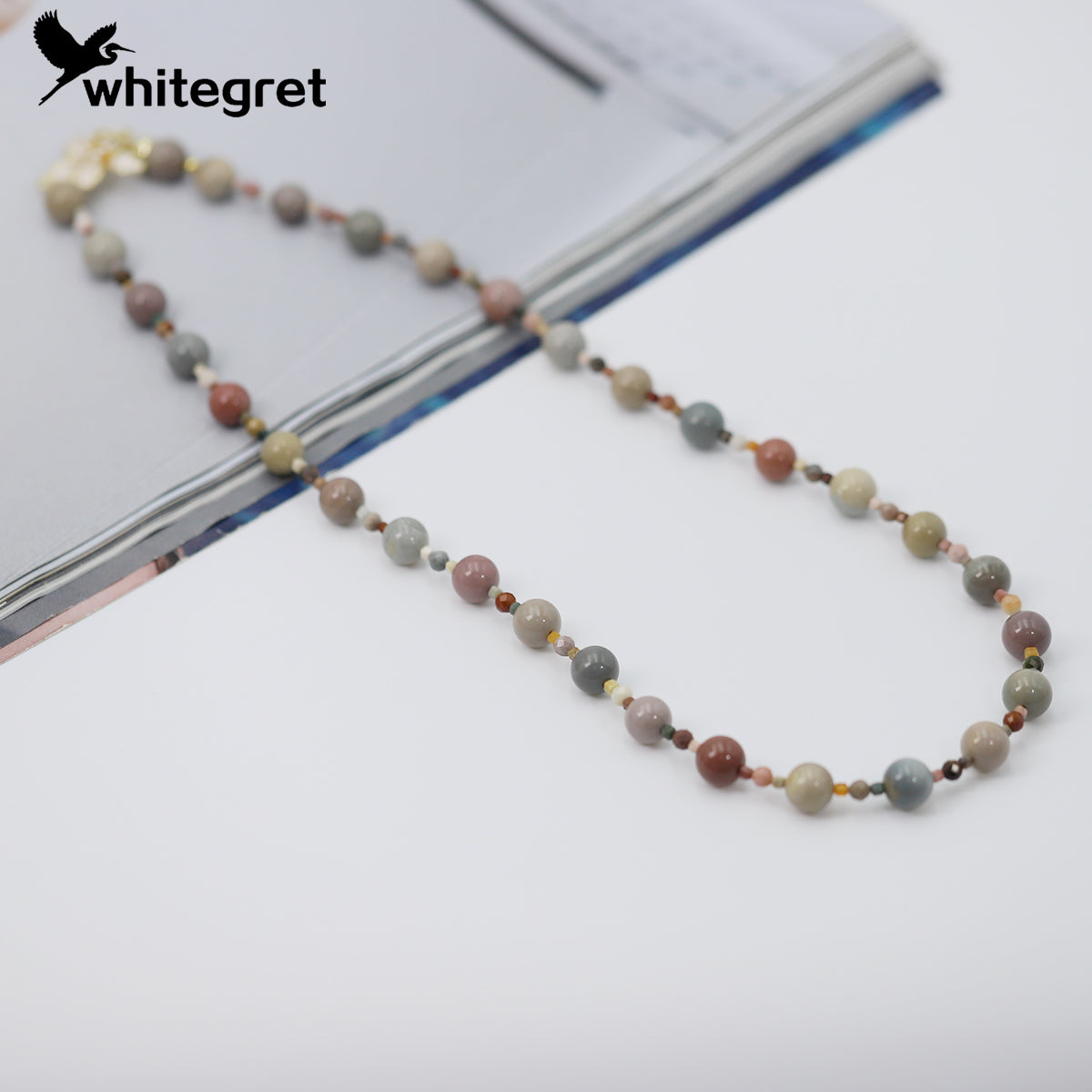 [WG0175] Handmade Natural Colorful Alashan Necklace & Bracelet set