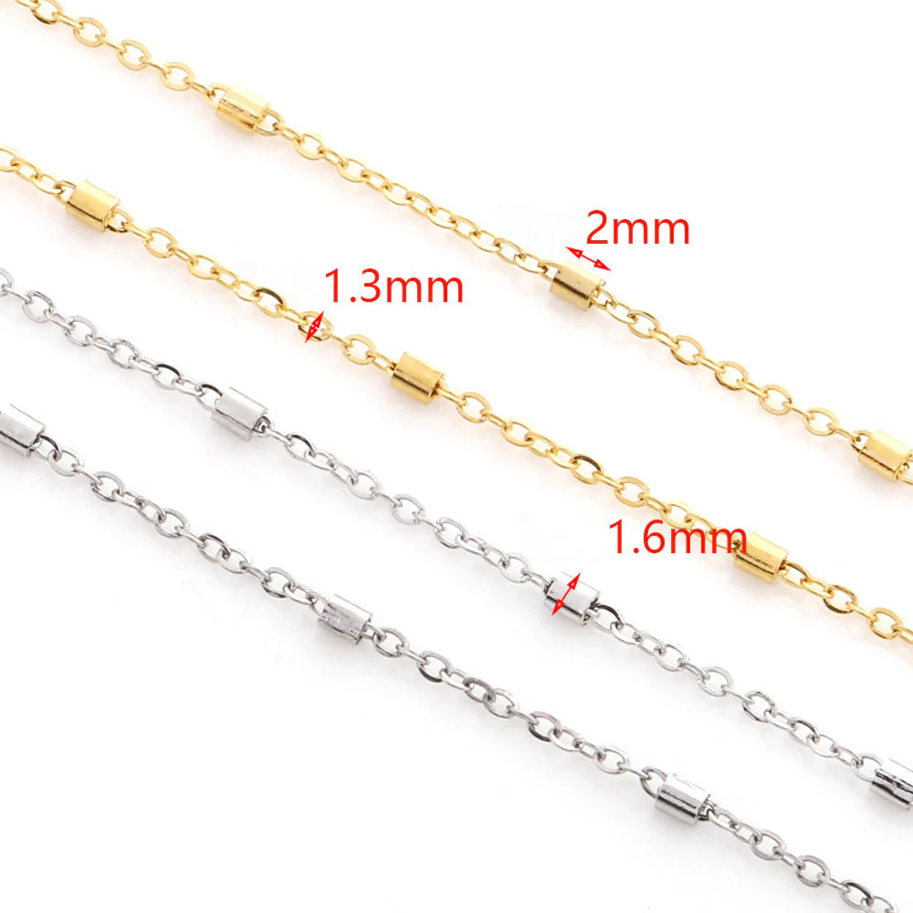 WG1022  Short tube cable chain-Vacuum Plating Waterproof Stainless steel chain