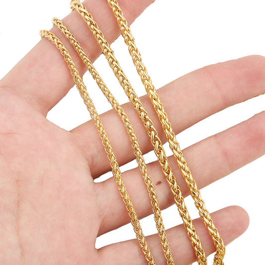 WG1036  Crossed cuban chain-Vacuum Plating Waterproof Stainless steel chain