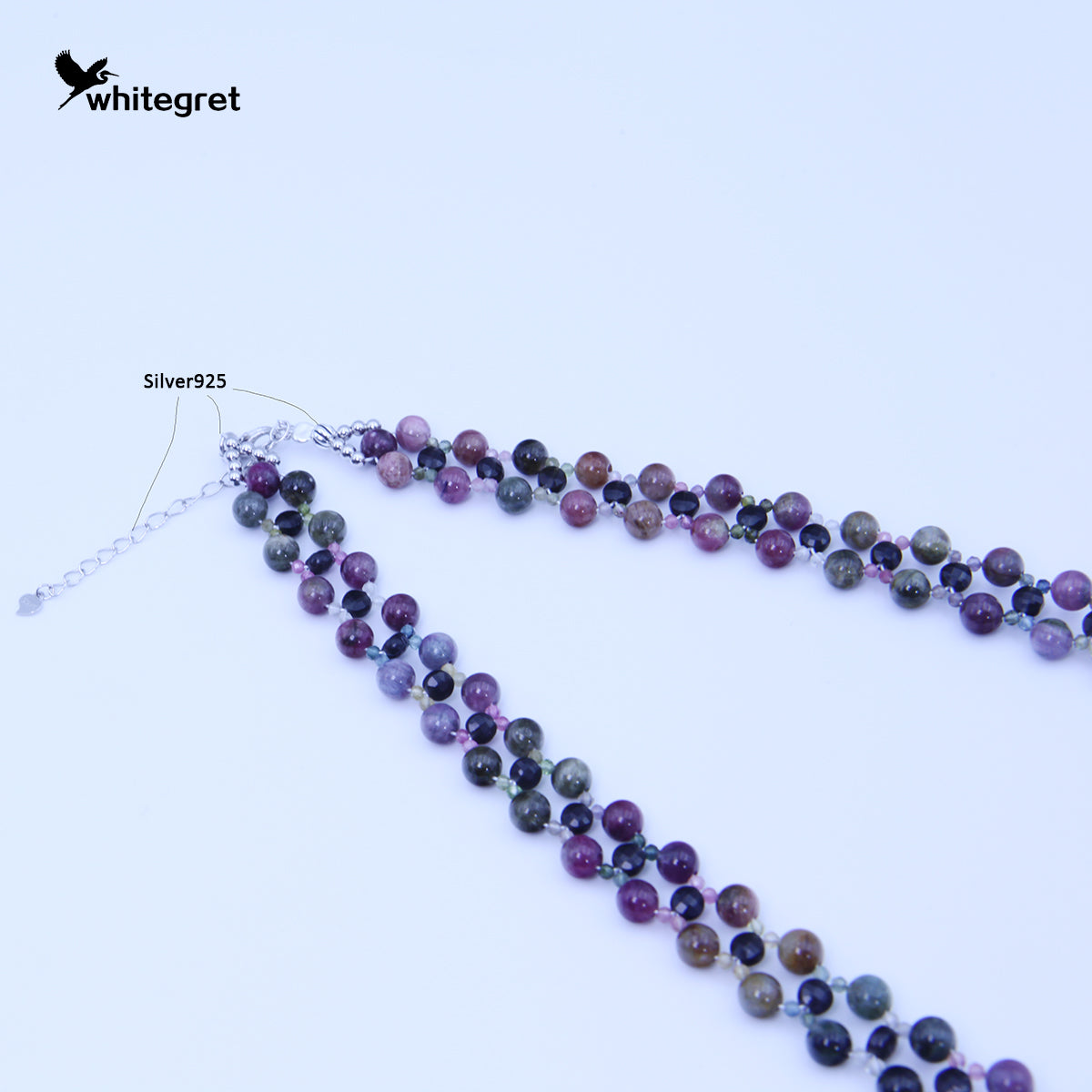 [WG0073] Tourmaline & Obsidian & Silver925 Necklace new original handmade design 2024 diy fashion girl valent Birthday Daily gifts