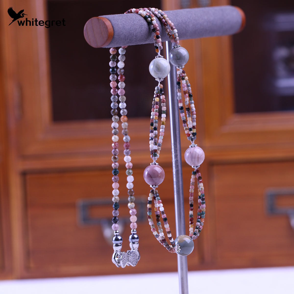 [WG0069] Natural Colorful Alashan Necklace  high quality new original handmade design 2024 fashion jewelry diy girl Daily Birthday gifts