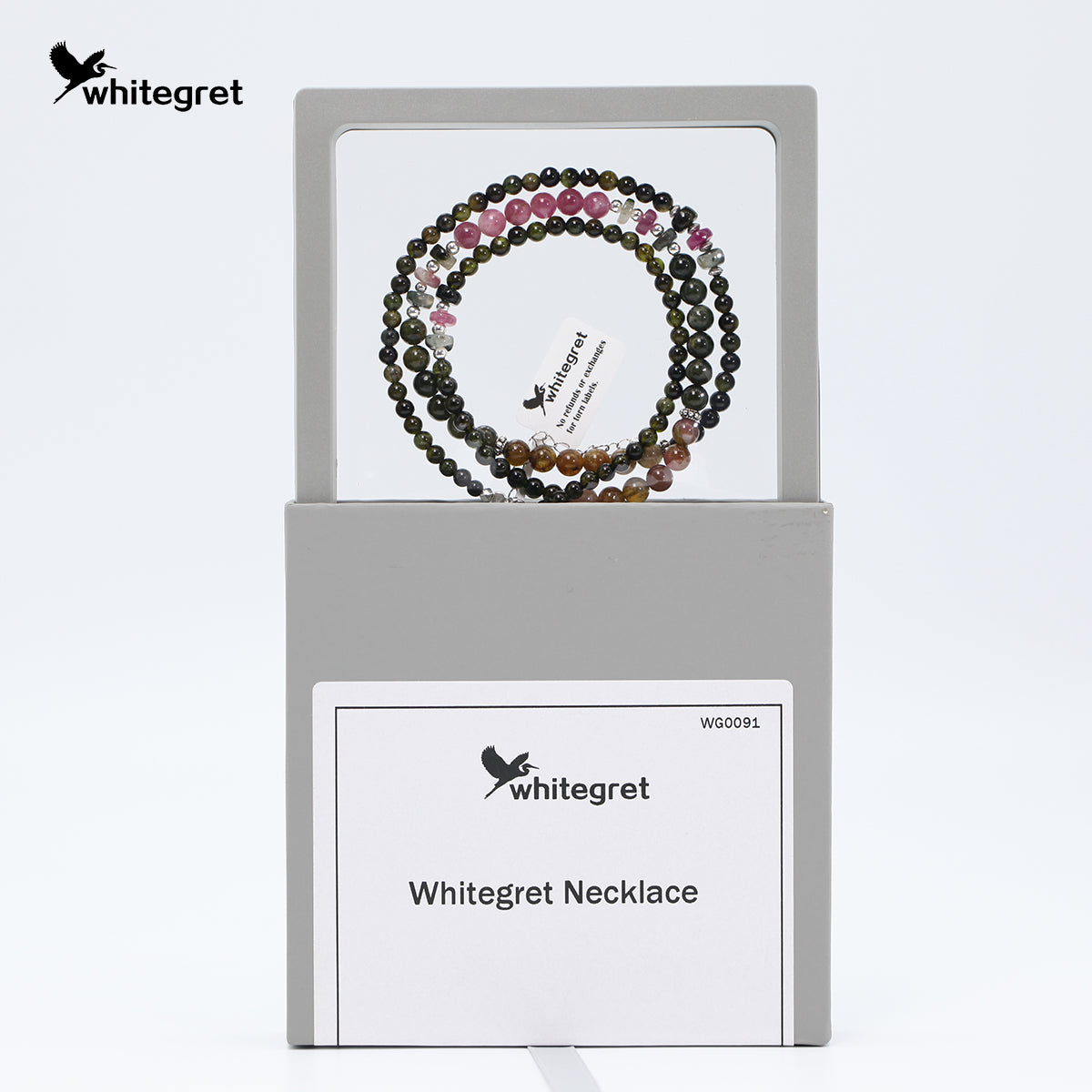 [WG0091] High Quality Tourmaline & Silver925 Necklace