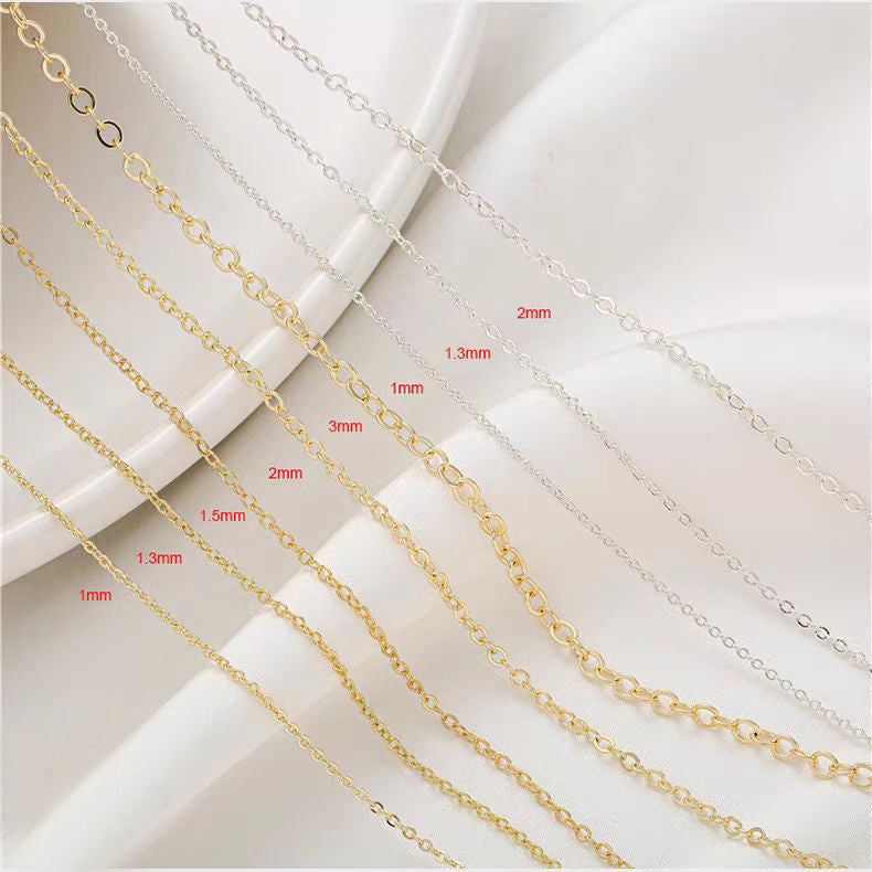 [WG1188] 1M or 90M/reel Plain Chain for Jewelry diy