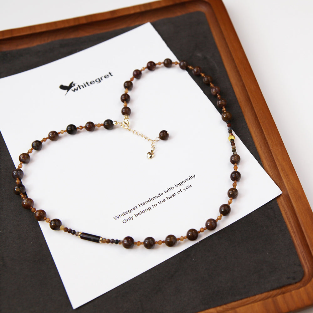 [WG0014]  Alashan Agate Necklate original deisign sweater chainnew year 2024 new year valent Birthday Daily gifts Birthday over ＄25 free shipping