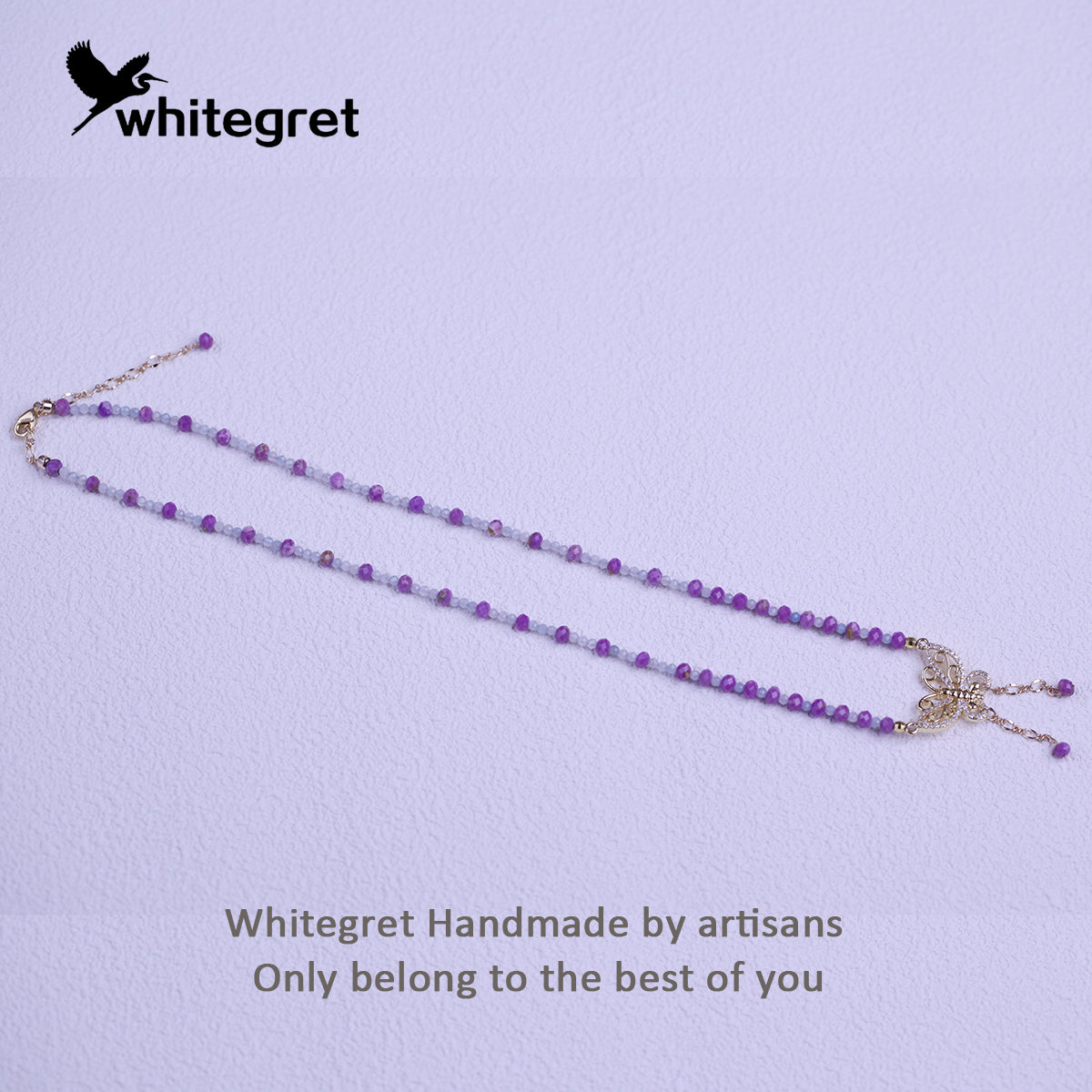 [WG0062] Lepidolite & Angelite Necklace over $25 free shipping