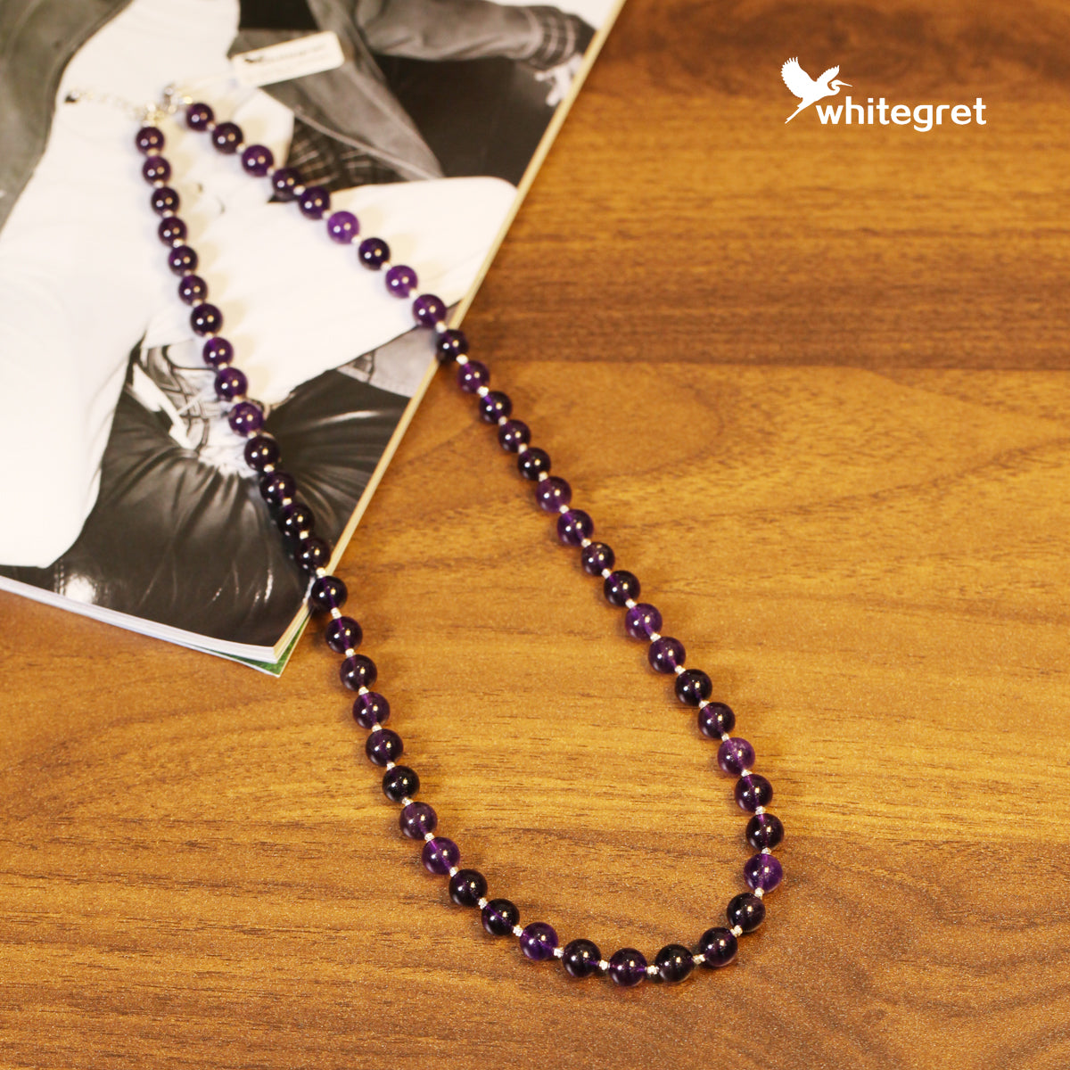 [WG0046] Natural Crystal Amethyst & Silver925 Necklace new original girl fashion gifts