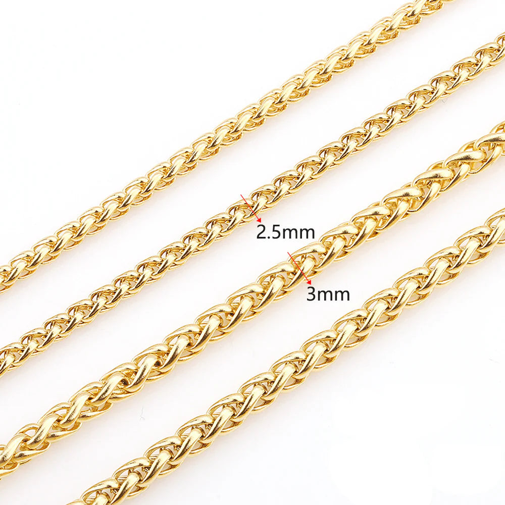 WG1036  Crossed cuban chain-Vacuum Plating Waterproof Stainless steel chain