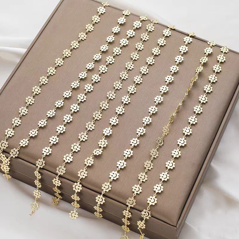 [WG1180] 1M smiley face sunflower  chain for jewelry diy