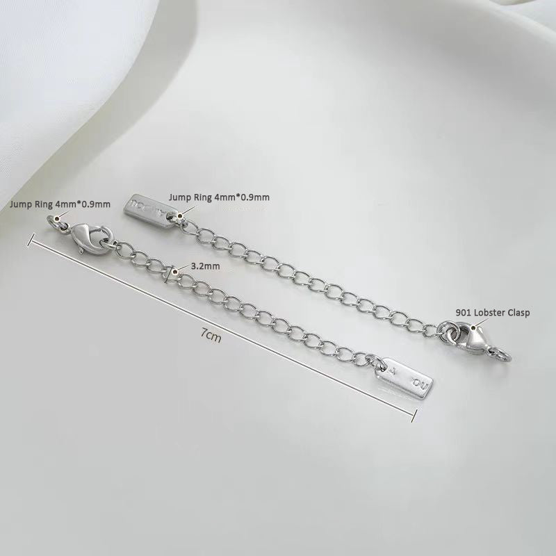 10pcs/pack Lobster Clasp and Adjust Chain Set -Vacuum Plating Waterproof Stainless steel