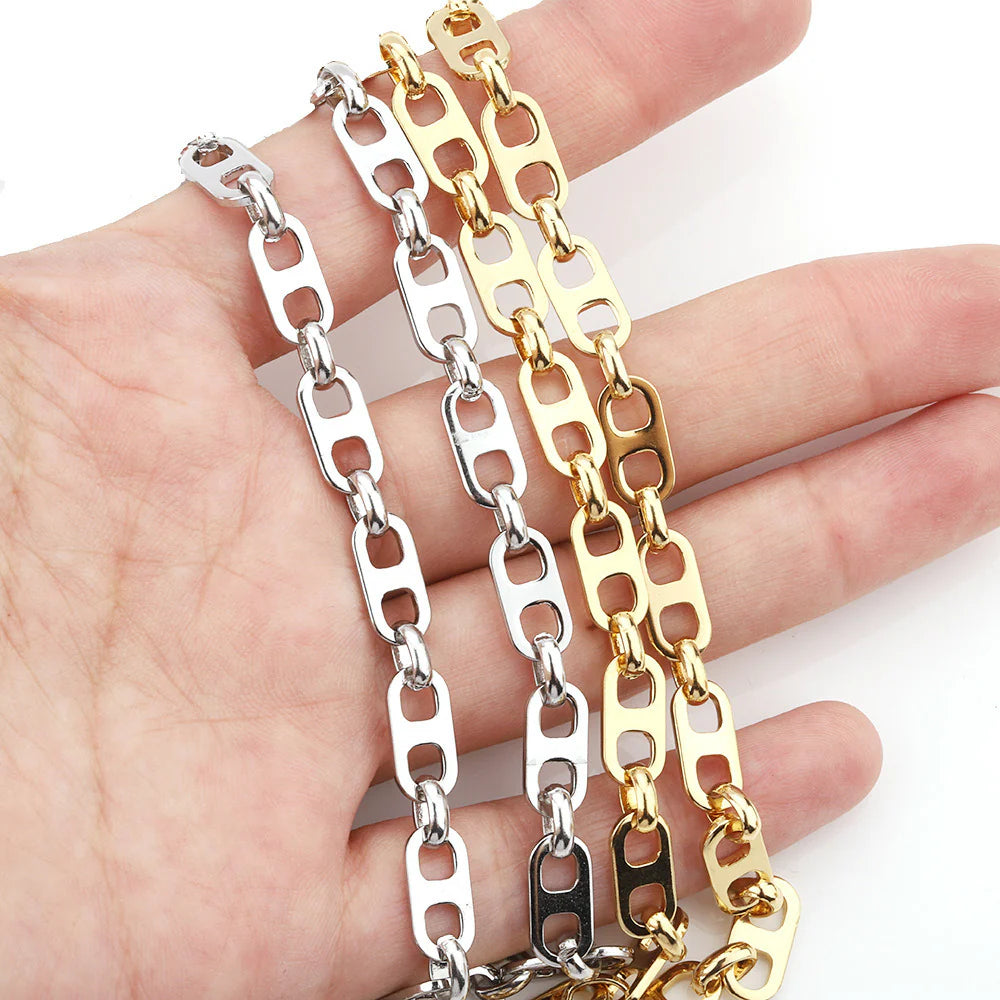 WG1067 6mm anchor chain-Vacuum Plating Waterproof Stainless steel chain
