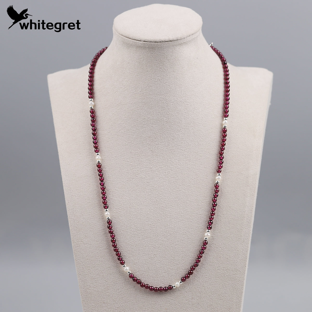 [WG0219] Natural Purple Garnet & Silver925 Necklace combo set