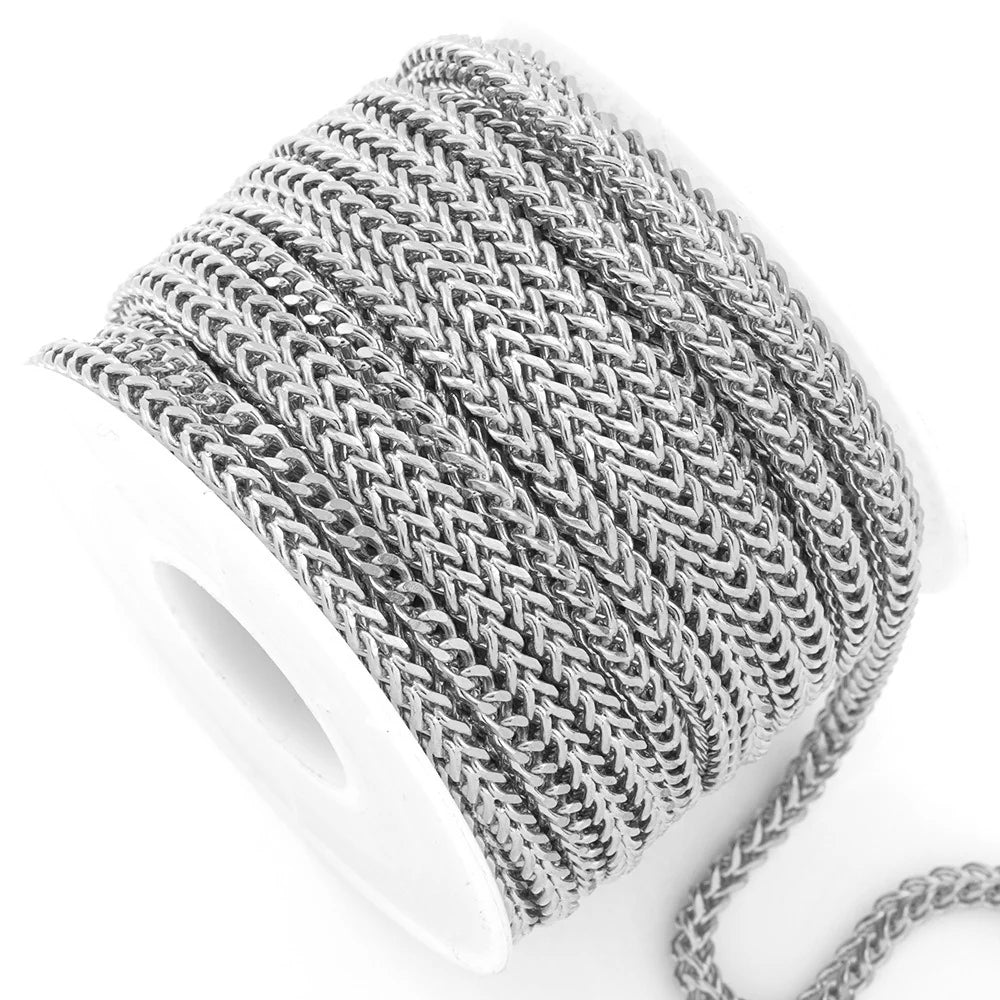 WG1038  Cut braided chain-Vacuum Plating Waterproof Stainless steel chain