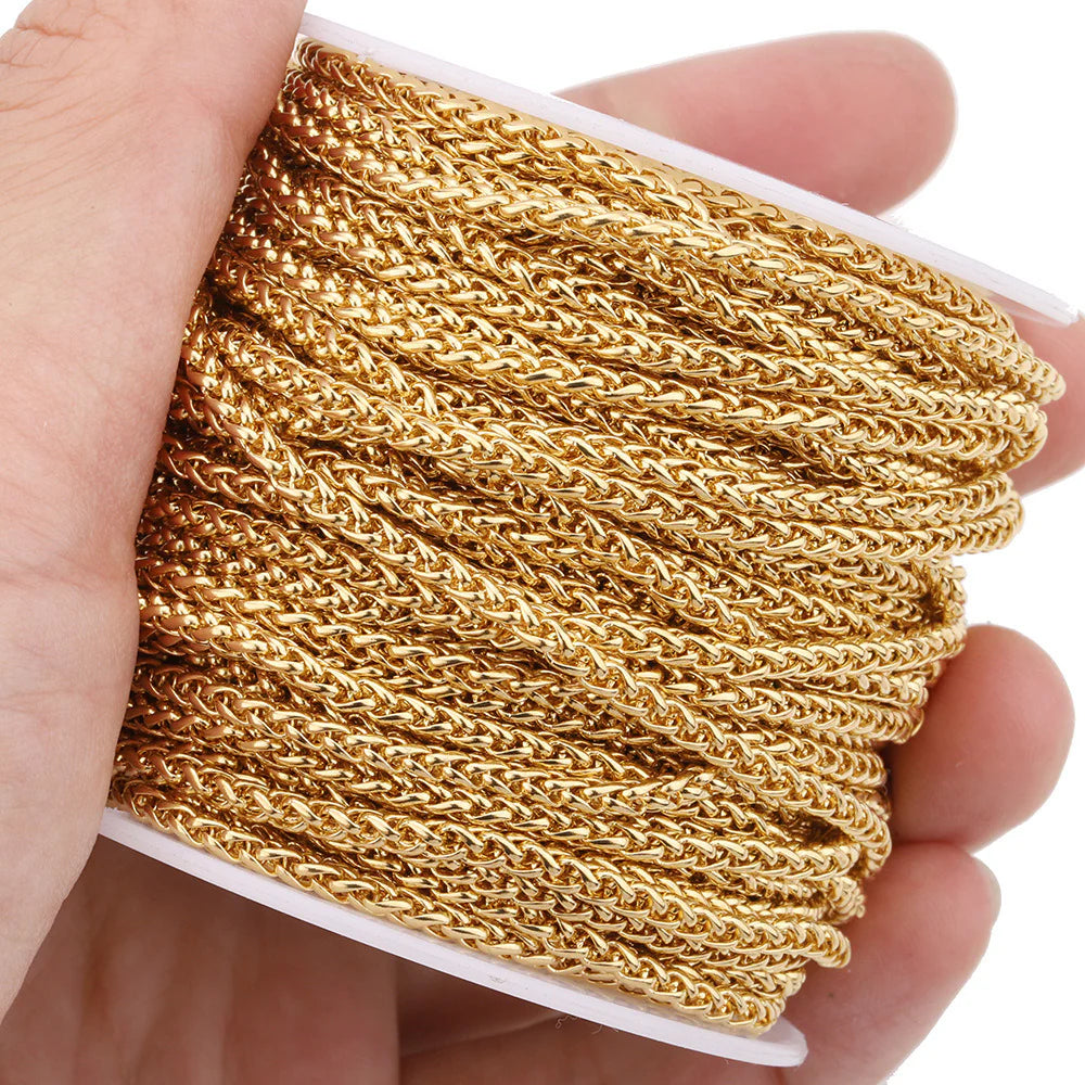 WG1036  Crossed cuban chain-Vacuum Plating Waterproof Stainless steel chain