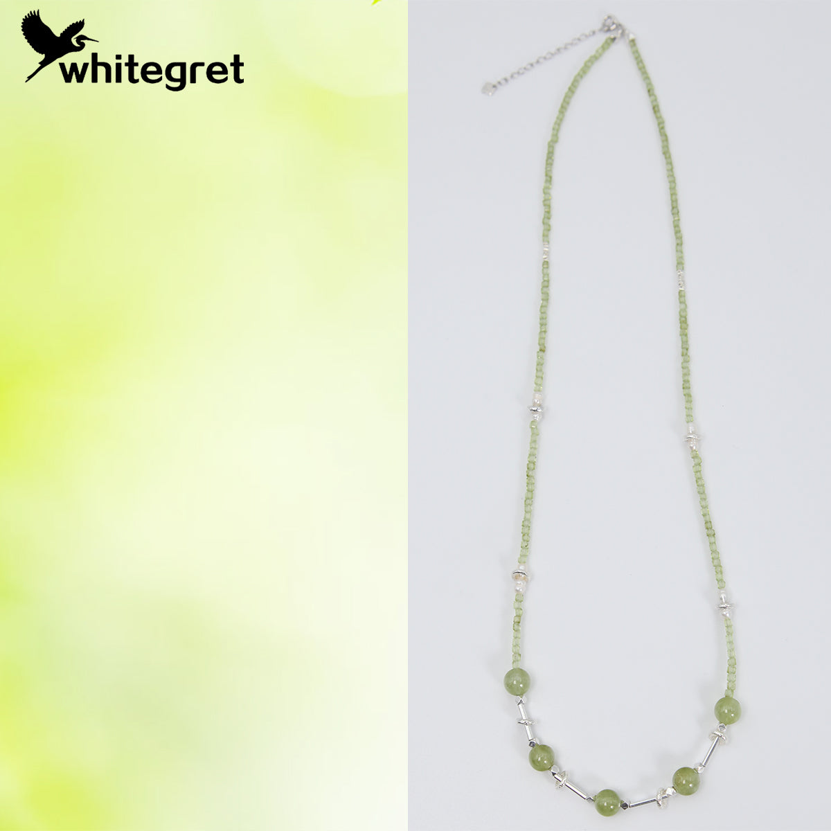 [WG0043] Natural Crystal Prehnite & Peridot  Necklace new original handmade design diy bracelet Birthday Daily girls gifts