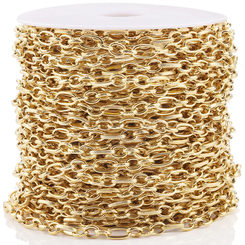 WG1035 Emboss chain-Vacuum Plating Waterproof Stainless steel diy chain