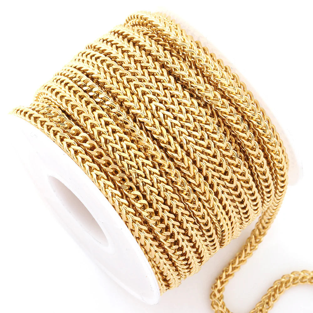 WG1038  Cut braided chain-Vacuum Plating Waterproof Stainless steel chain