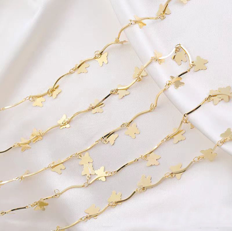 [WG1155] 1M butterfly chain-vacuum plating waterproof chain for jewelry diy
