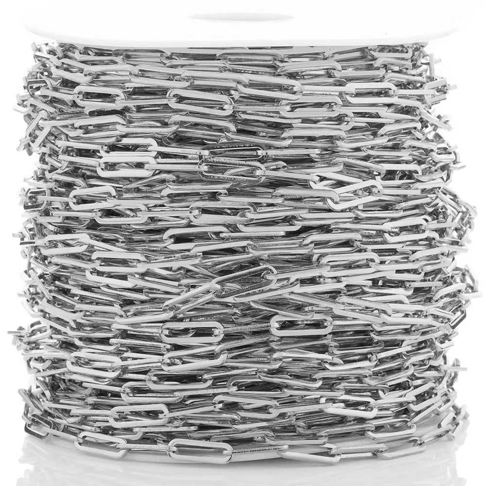 WG1025   paper clip chain-Vacuum Plating Waterproof Stainless steel diy chain