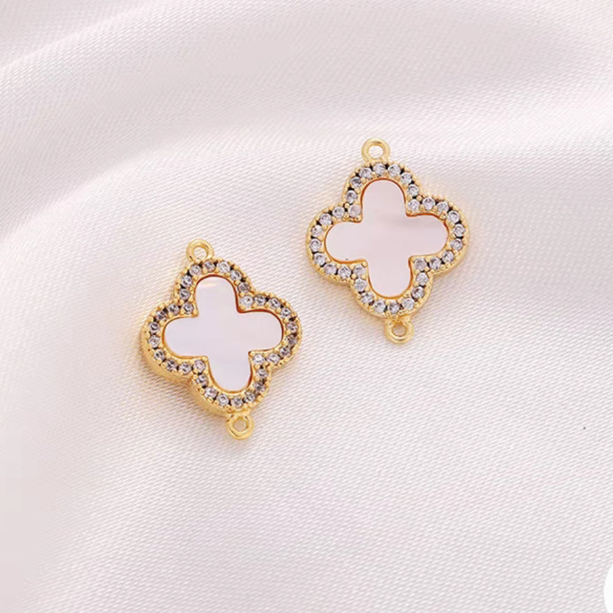 [WG1215] 14k Four Leaf Pendant & Charm
