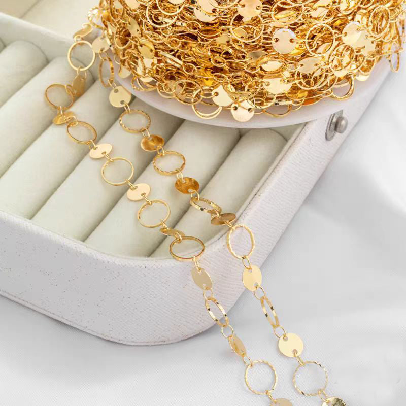 [WG1158] 1M round circle wreath chain-vacuum plating waterproof chain for jewelry diy