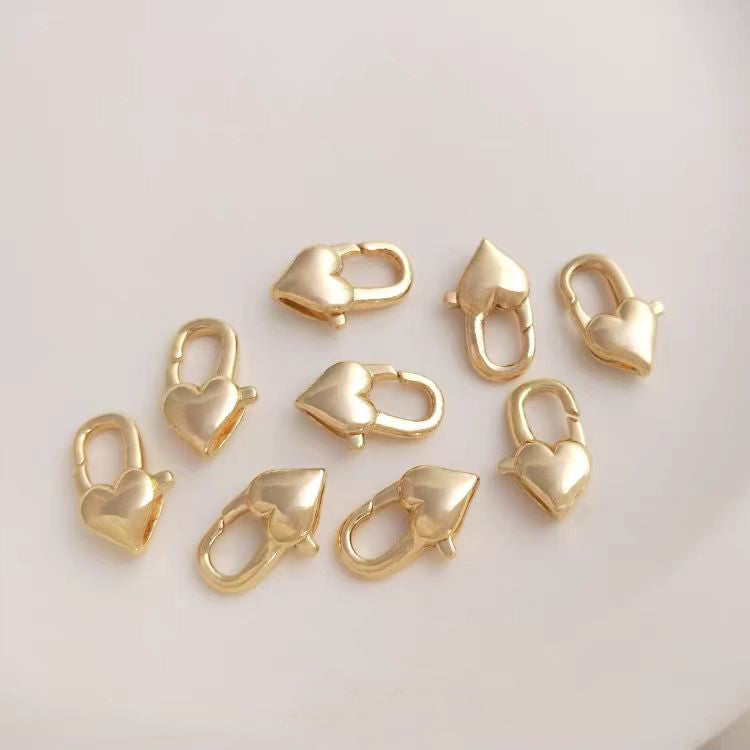 [WG1147] 5PCS heart obster Clasp closure-Vacuum Plating Waterproof basic accessories