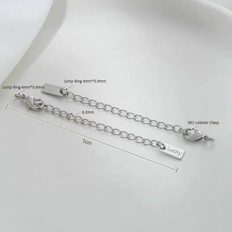 10pcs/pack Lobster Clasp and Adjust Chain Set -Vacuum Plating Waterproof Stainless steel