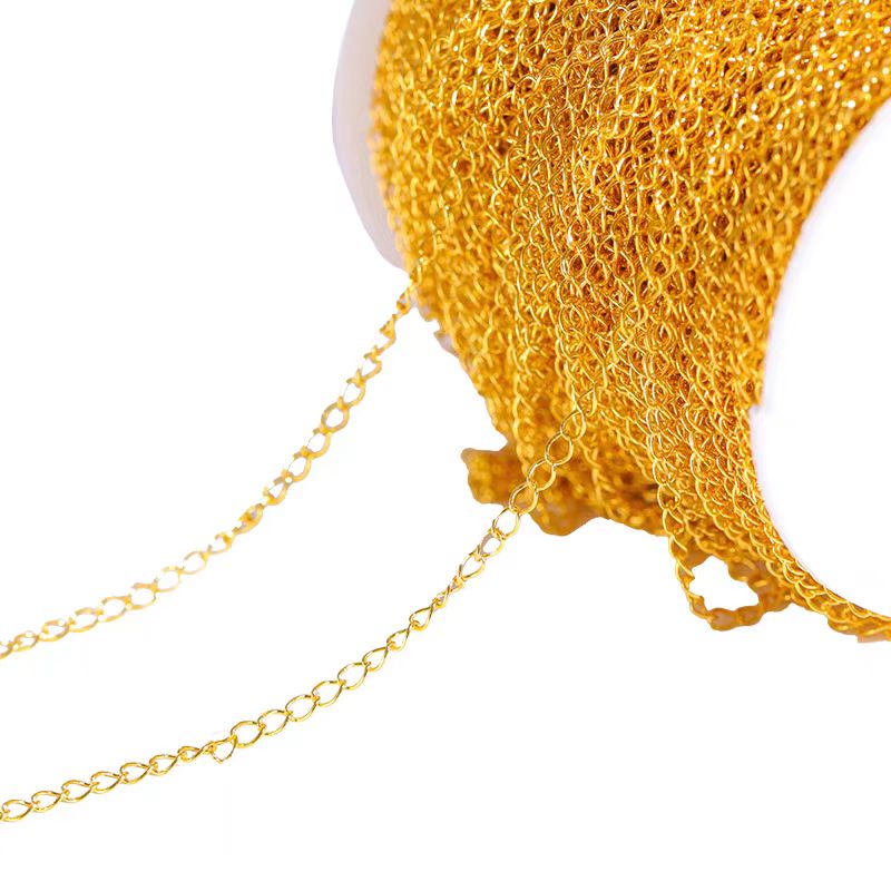 [WG1201] 1M 24K Gold Ponytail extensional Chain-2.4mm