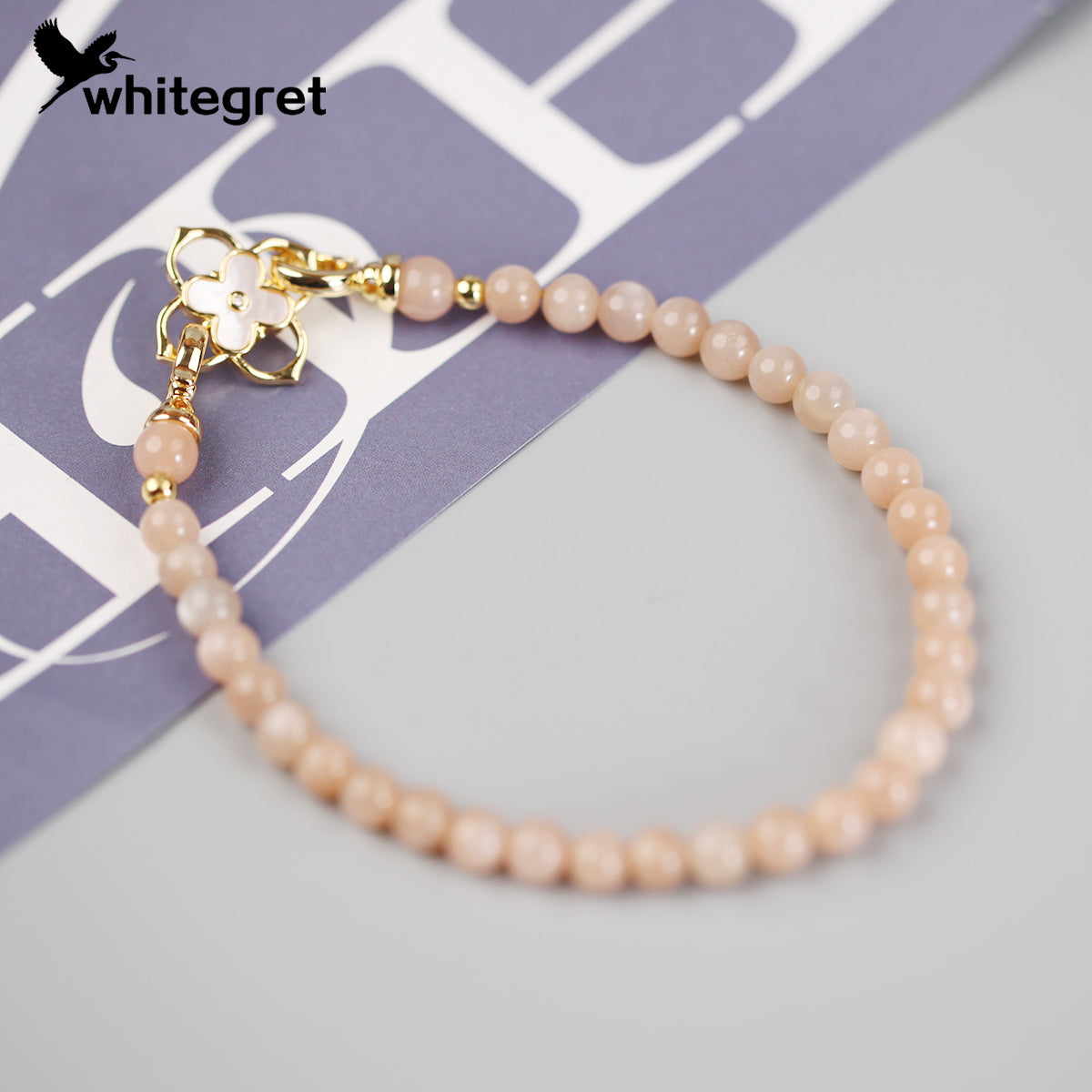 [WG0149] peach moonstone bracelet