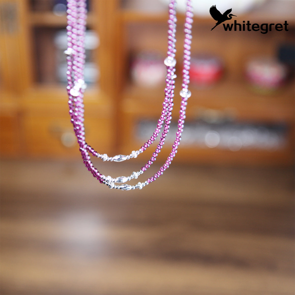 [WG0032] Purple garnet & silver925 Necklace new fashion girl necklace Birthday Daily valent gifts