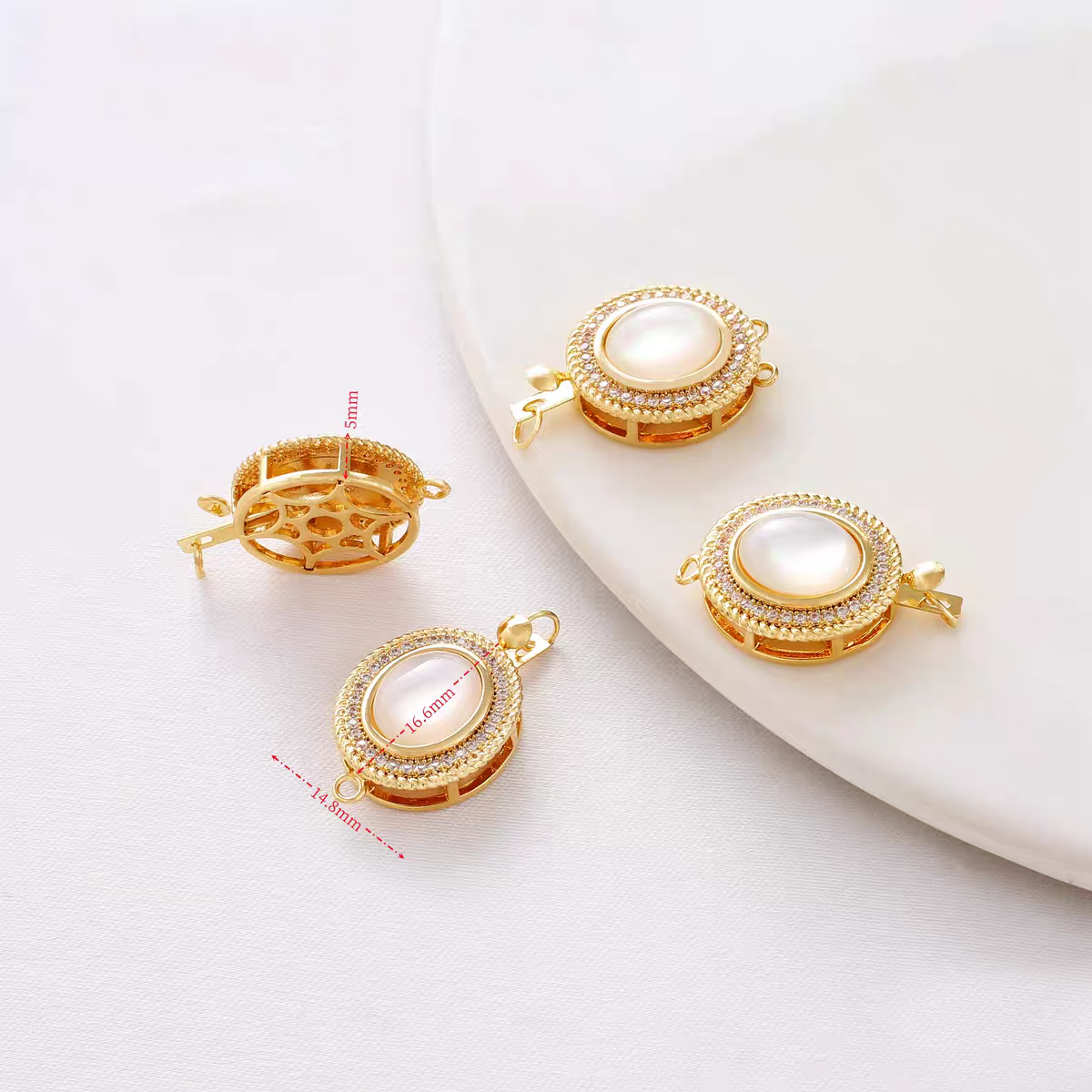 [WG1124] Shell elliptical Clasp with silver and gold color for jewelry diy