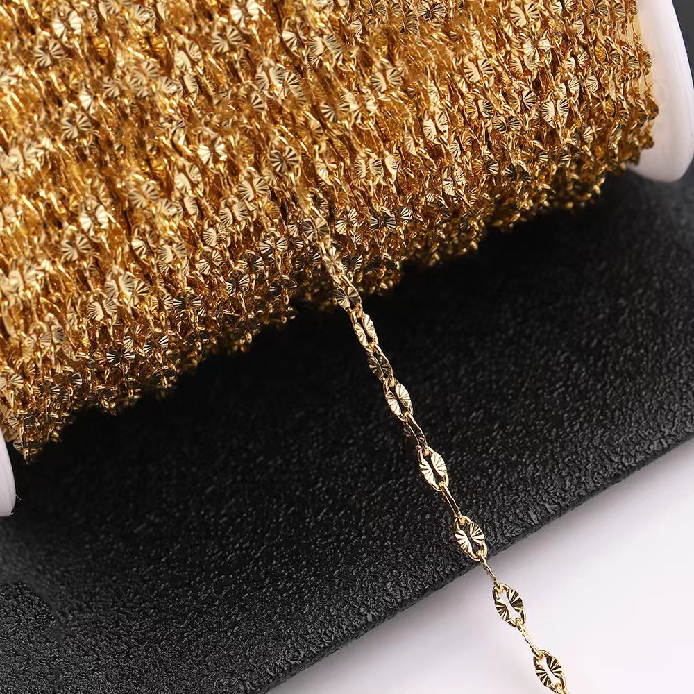 WG1030  Emboss lip chain-Vacuum Plating Waterproof Stainless steel diy chain